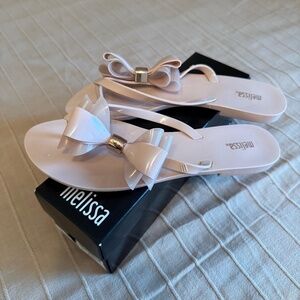 LADIES MELISSA HARMONIC XI DRESSED UP FLIP FLOPS, SIZE 9